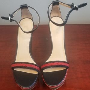 L.A.M.B ANKLE STRAP WEDGE PLATFORM HEELS